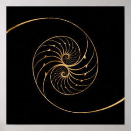 Nautilus-Muscheln - Goldenes Paar Poster