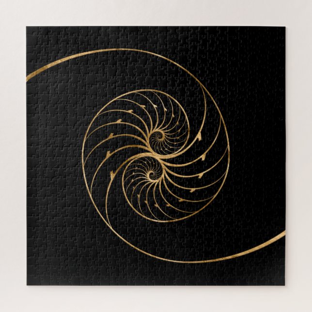 Nautilus-Muscheln - Goldenes Paar Puzzle (Vertikal)