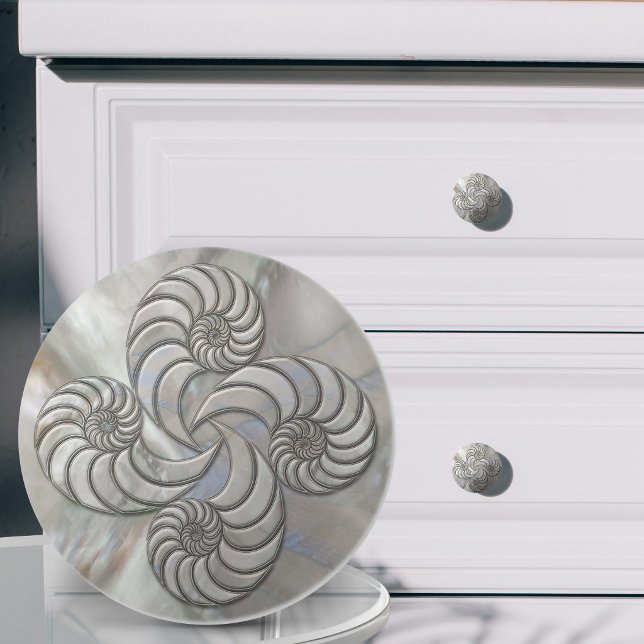 Nautilus-Schale Faux-Perlmutt Keramikknauf (Von Creator hochgeladen)