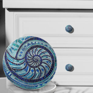 Nautilus-Schalen-Mosaik-Kunst Keramikknauf