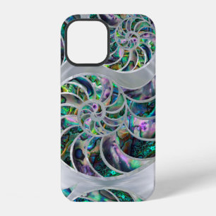 Nautilus-Schnecken-Perlmutt und Perle iPhone 12 Hülle