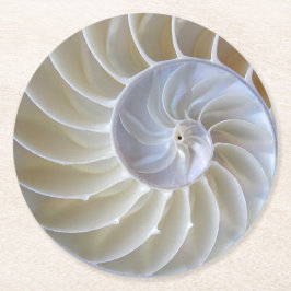 Nautilus Sea Muschel Foto Runder Pappuntersetzer
