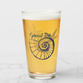 Nautilus Seashell & Starfish Meereslebewesen Glas