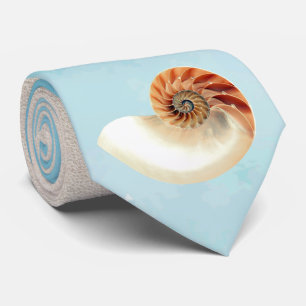 Nautilus Seashell und Sand Krawatte