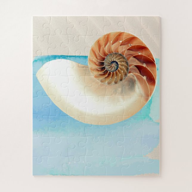 Nautilus Seashell und Sand Puzzle (Vertikal)