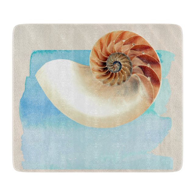 Nautilus Seashell und Sand Schneidebrett (Vorderseite)