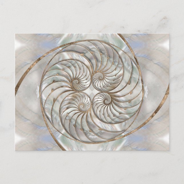 Nautilus Shell - Mother of Pearl and gold Postkarte (Vorderseite)