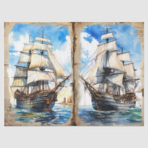 Nautis Ozeanschiff in Aquarell