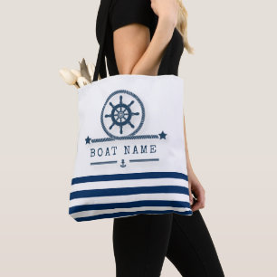 Nautisch, Anker, Seil Navyblaue Streifen