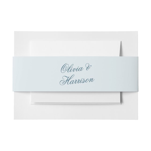Nautisch blaue elegante Bauchbinde für die Hochzei Einladungsbanderole (Vorderseite Beispiel)
