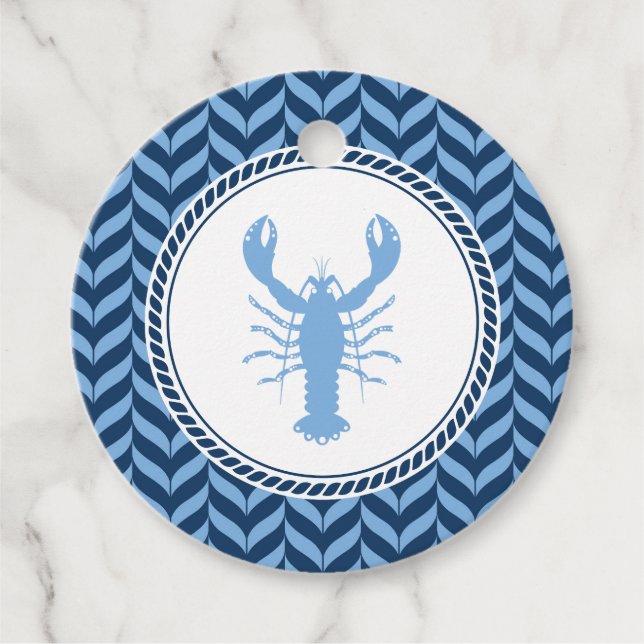 Nautisch Blaue Hummer Küste  Geschenkanhänger (Vorderseite)