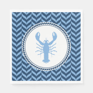Nautisch Blaue Hummer Küste Serviette