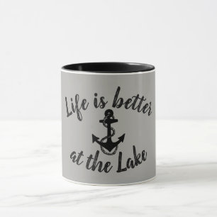 nautisch DAS LEBEN IST BESSER AM SEE und Anker Tasse