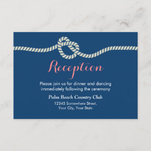 Nautisch, den Knoten-Hochzeits-Empfang binden Begleitkarte