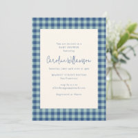 Nautisch-grün kariertes Baby-Shower-Einladung