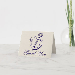 Nautisch Marineblau Danke Anker Beige Hochzeit