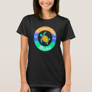 Nautisch Old Orchard Beach Maine mit Meeresschildk T-Shirt