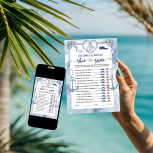 Nautisch The Shoe Game Brautparty Hochzeitskarte Einladung