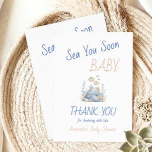 Nautisch Unter Dem Meer Du Bald Baby Shower Dankeskarte