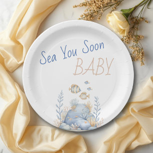 Nautisch Unter Dem Meer Du Bald Baby Shower Pappteller