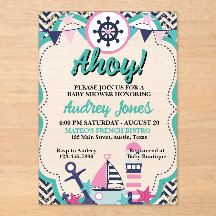 Nautische Ahoy-Baby-Shower-Einladung