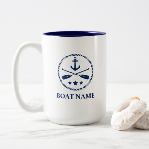 Nautische Anker & Oars Boots hinzufügen oder gro Zweifarbige Tasse