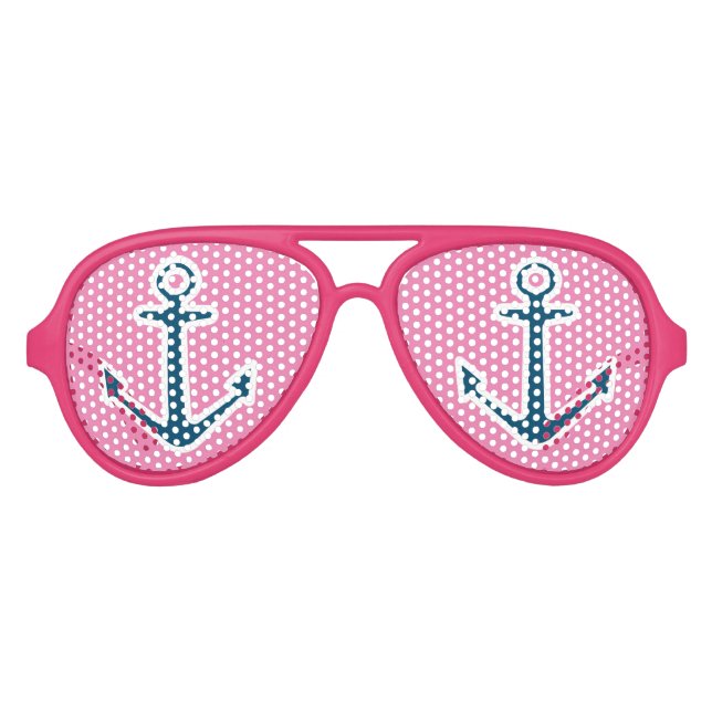 Nautische Anker Party-Schattierungen lustige rosa  Partybrille (Vorderseite)