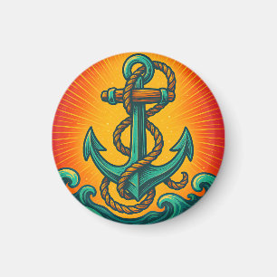 Nautische Anker-Pop-Art Magnet