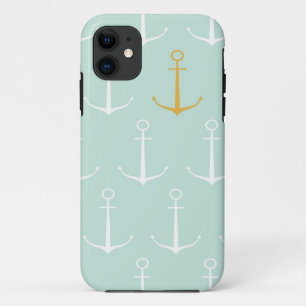 Nautische Anker preppy Mädchen blaues Anker-Muster Case-Mate iPhone Hülle