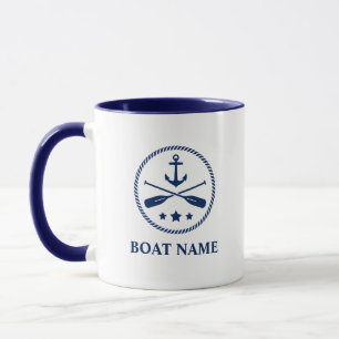 Nautische Anker und Oars: Boot oder Name hinzufüg Tasse