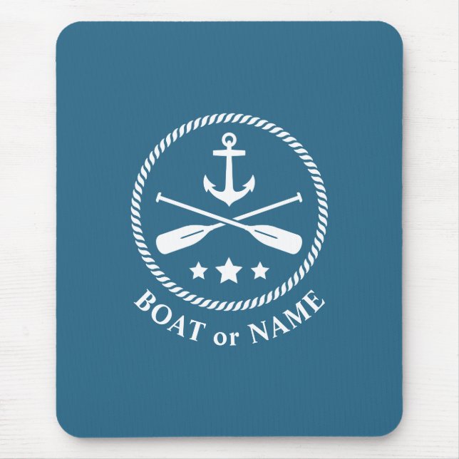 Nautische Anker und Ruder Paddeln Ihr Boot oder Ih Mousepad (Vorne)