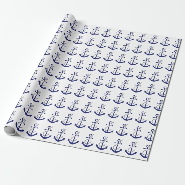 Nautische Anker und Seile Geschenkpapier (Ungerollt)