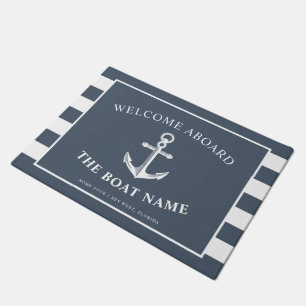 Nautische Ankerboote und Name des Kapitäns Schief Fußmatte