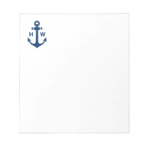 Nautische Ankermonogramm-Navy-Notepad