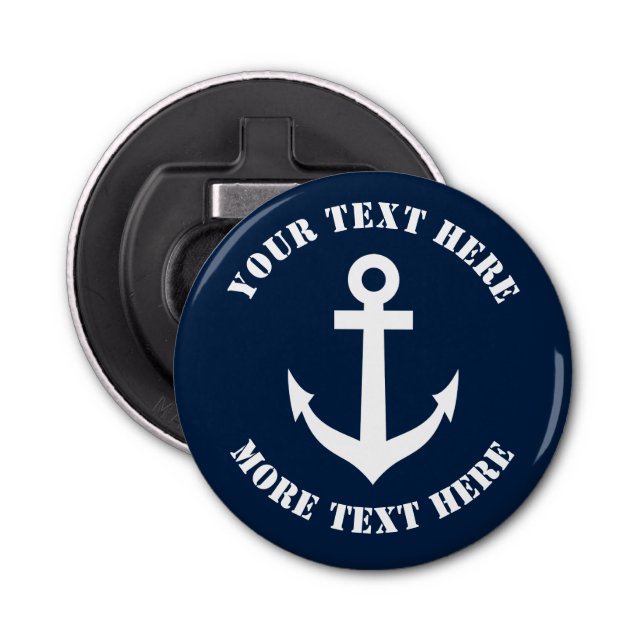 Nautische Ankernacht-blaue Magnetbierflasche Flaschenöffner (Vorderseite)