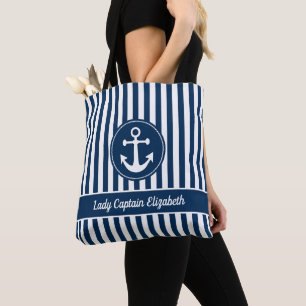 Nautische Ankerseil Navy Blue Stripes Custom