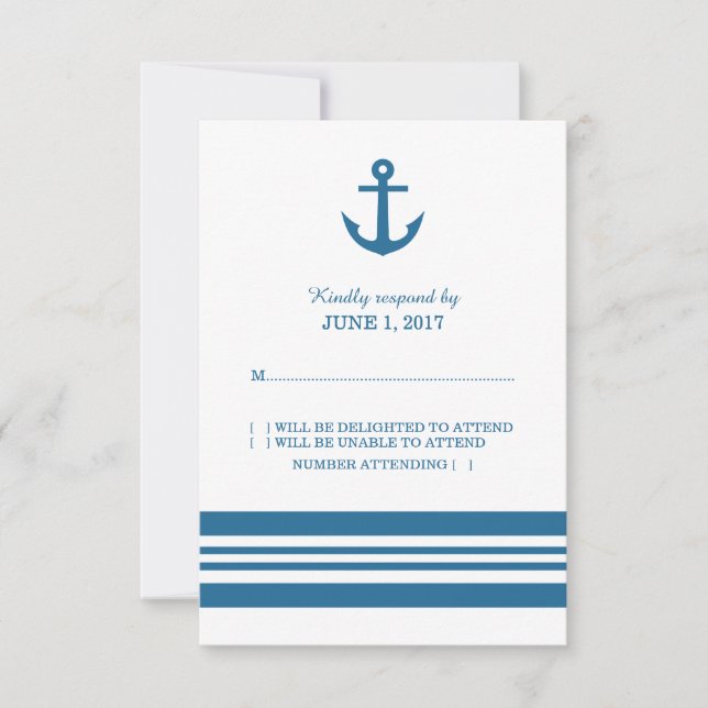 Nautische Antwortkarte RSVP Karte (Vorderseite)