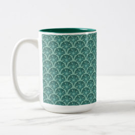 Nautische Aquamarine Gitter Zweifarbige Tasse