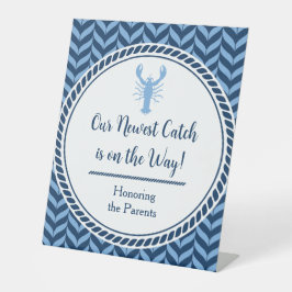 Nautische Baby-Shower-Einladung für Jungen in Blau Sockelschild