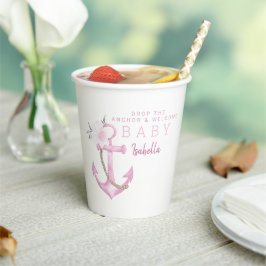 Nautische Babyduschpapier-Cups | Wasserfarbe Ancho Pappbecher