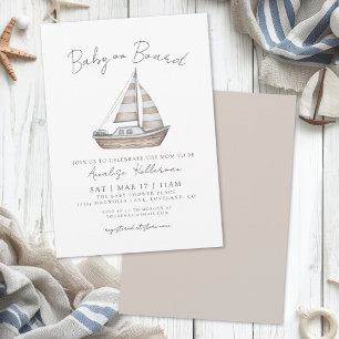 Nautische Babyparty 'Baby an Bord' Einladung