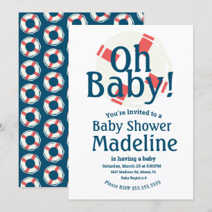 Nautische Babyparty-Einladung Oh Baby Ozean Einladung