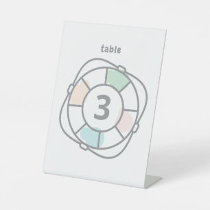 Nautische Babyparty-Tischnummern in Form einer Ret Sockelschild