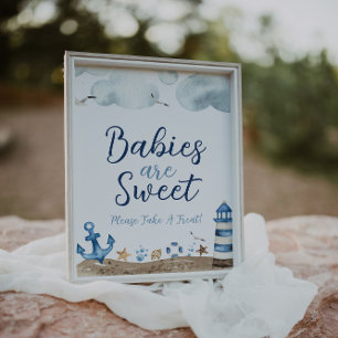 Nautische Babys sind das Sweet Baby Shower Sign Poster