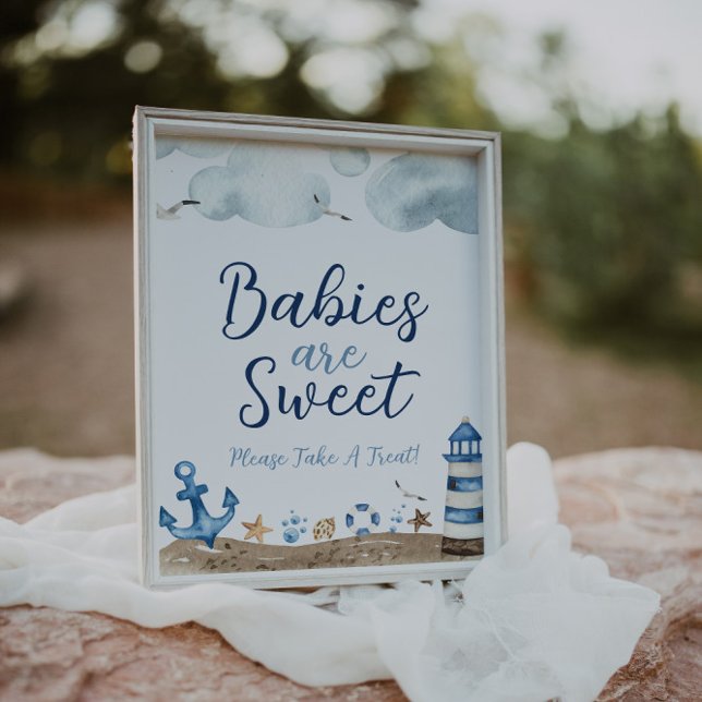 Nautische Babys sind das Sweet Baby Shower Sign Poster (Von Creator hochgeladen)
