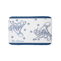 Nautische Badewanne Seefahrt Blauer Oktopus