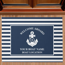 Nautische Begrüßung an Bord Anchor Navy Blau Strei