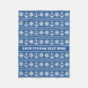 Nautische, benutzerdefinierte Text- und Farbvlies- Fleecedecke
