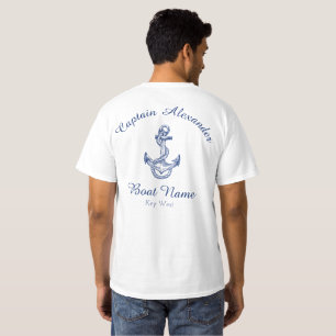 Nautische blaue Ankerküste Mit Monogramm T-S T-Shirt