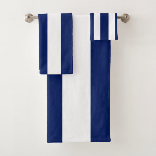 Nautische blaue Streifen Badezimmer Handtuch Set